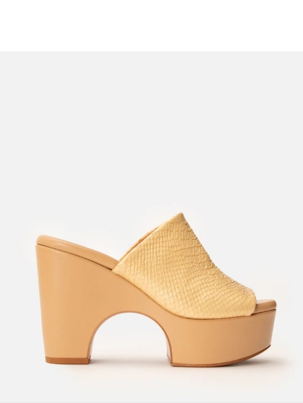 Clergerie Paris Champagne Nude Platform Mules Sz 9.5